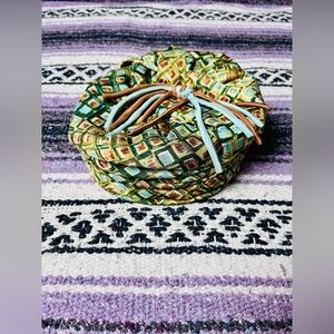 VTG 1960s Multicolor Patterned Pillbox Hat